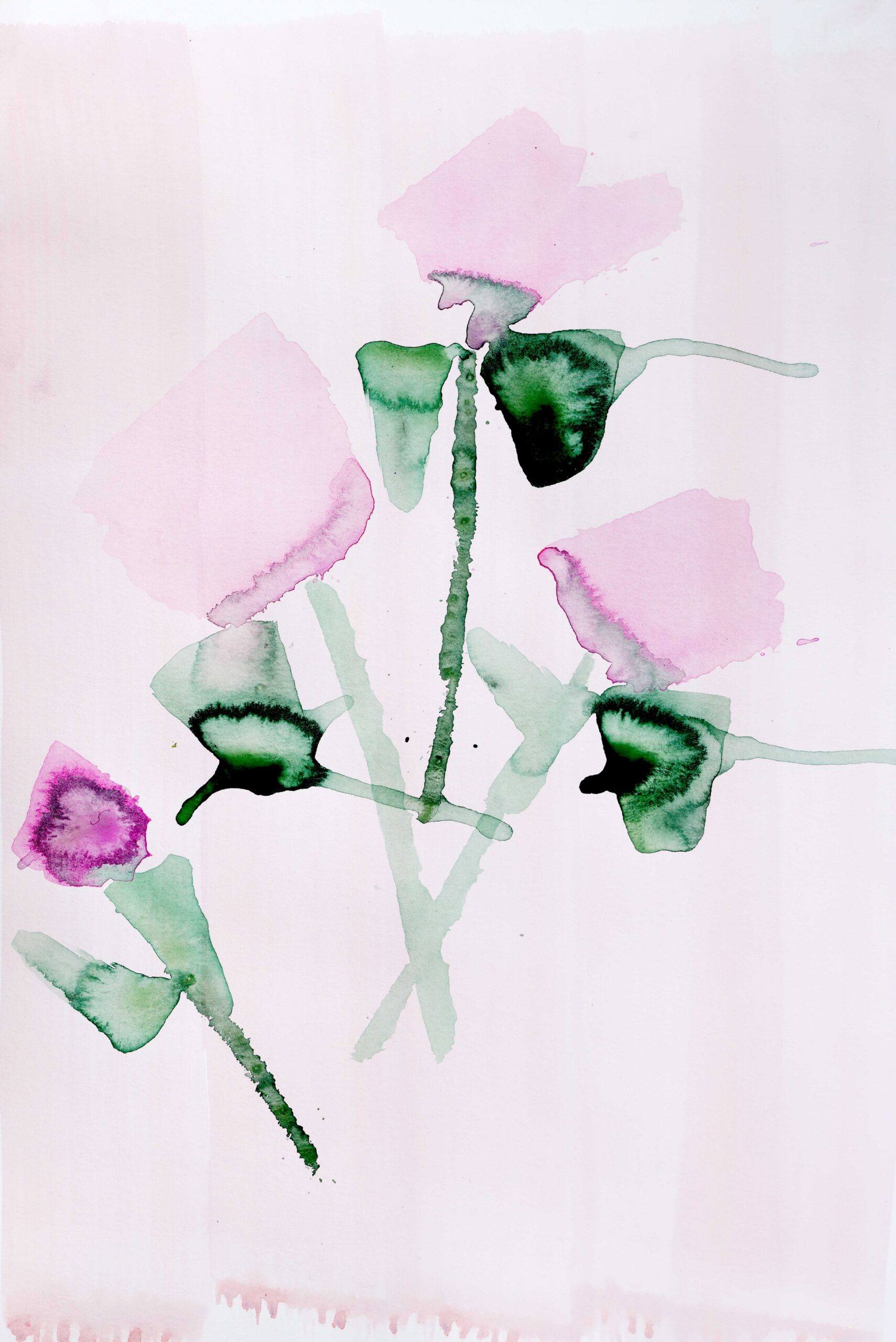 05 Acrylfarben hochverdünnt, aquarellierend aufgetragen